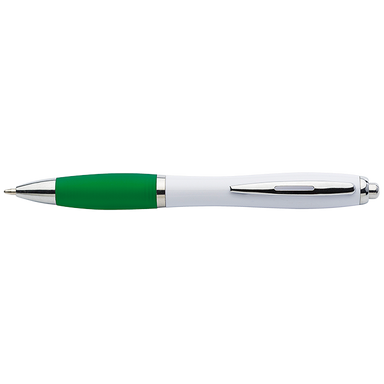 BP30181 - White Barrel Curved Design Ballpoint Pen with 