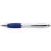 BP30181 - White Barrel Curved Design Ballpoint Pen with Coloured Grip - Writing Instruments