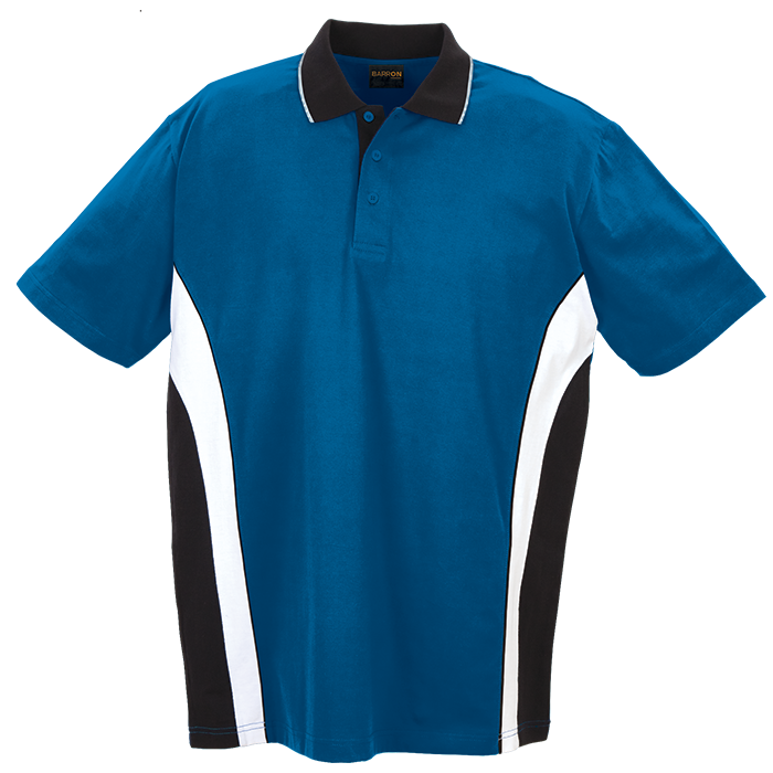 Mens Three Tone Golfer Blue/White/Black / XL / Last Buy - Golf Shirts